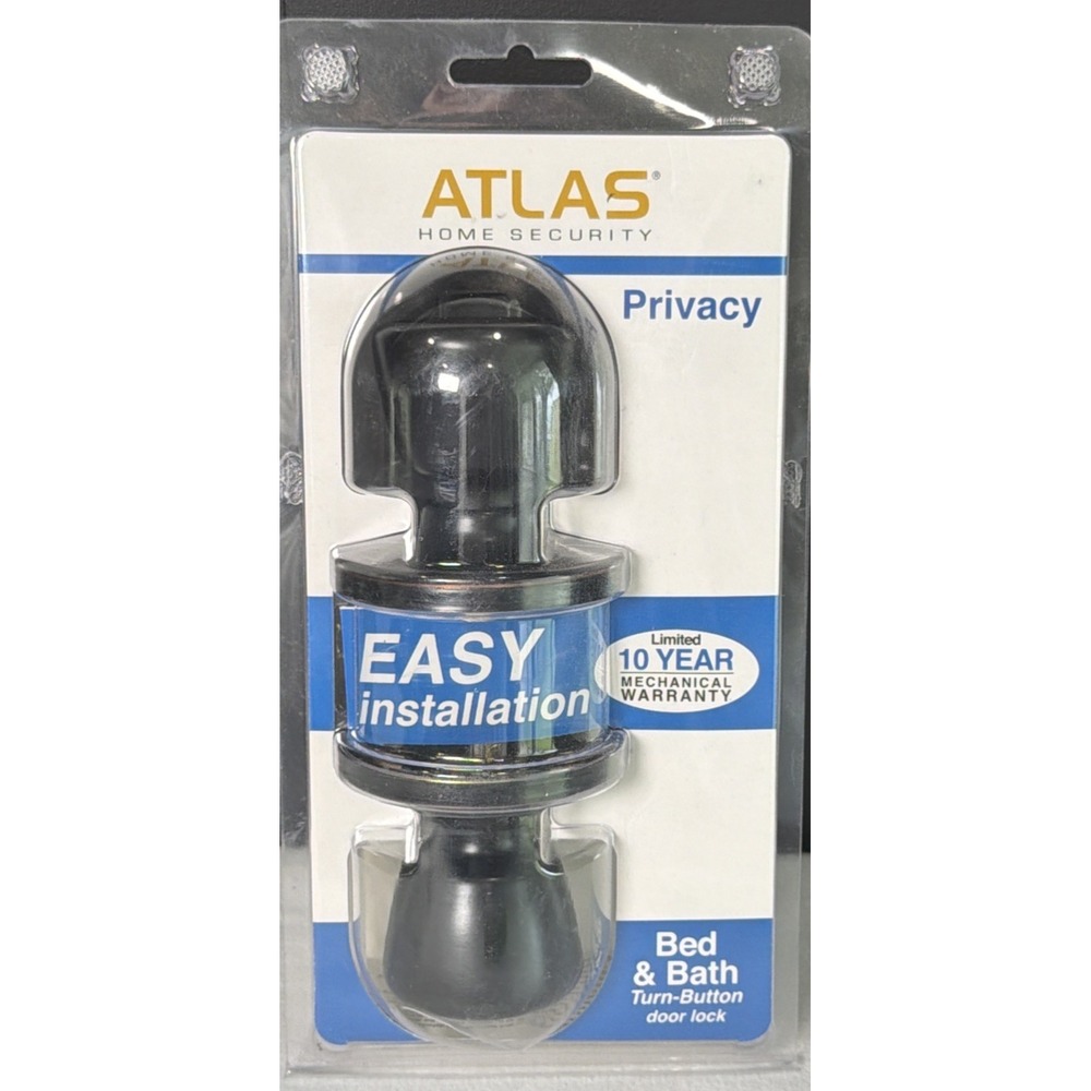 Atlas Home Privacy Bed & Bath Turn Door Knob Button Door Lock-Oil Rubbed Bronze